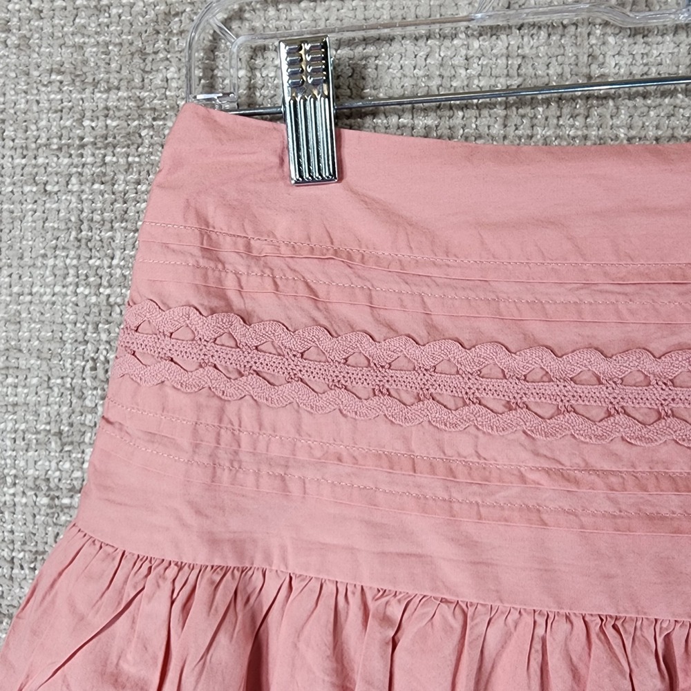 A New Day Pink Cotton Midi Skirt Womens M Boho Bric-Brac Pintuck Casual NEW - Picture 3 of 13